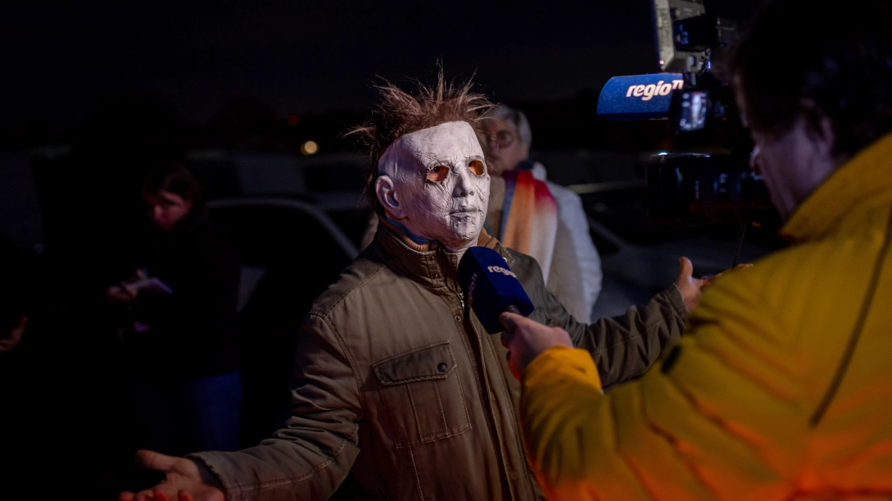 Halloween-Protest bei Bosch in Schwieberdingen